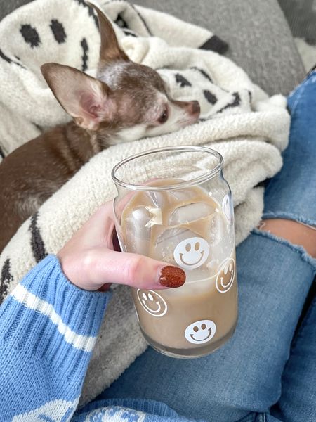 The cutest smiley face glass!

Beer glass, coffee cup, throw blanket, happy face

#LTKunder50 #LTKSeasonal #LTKhome