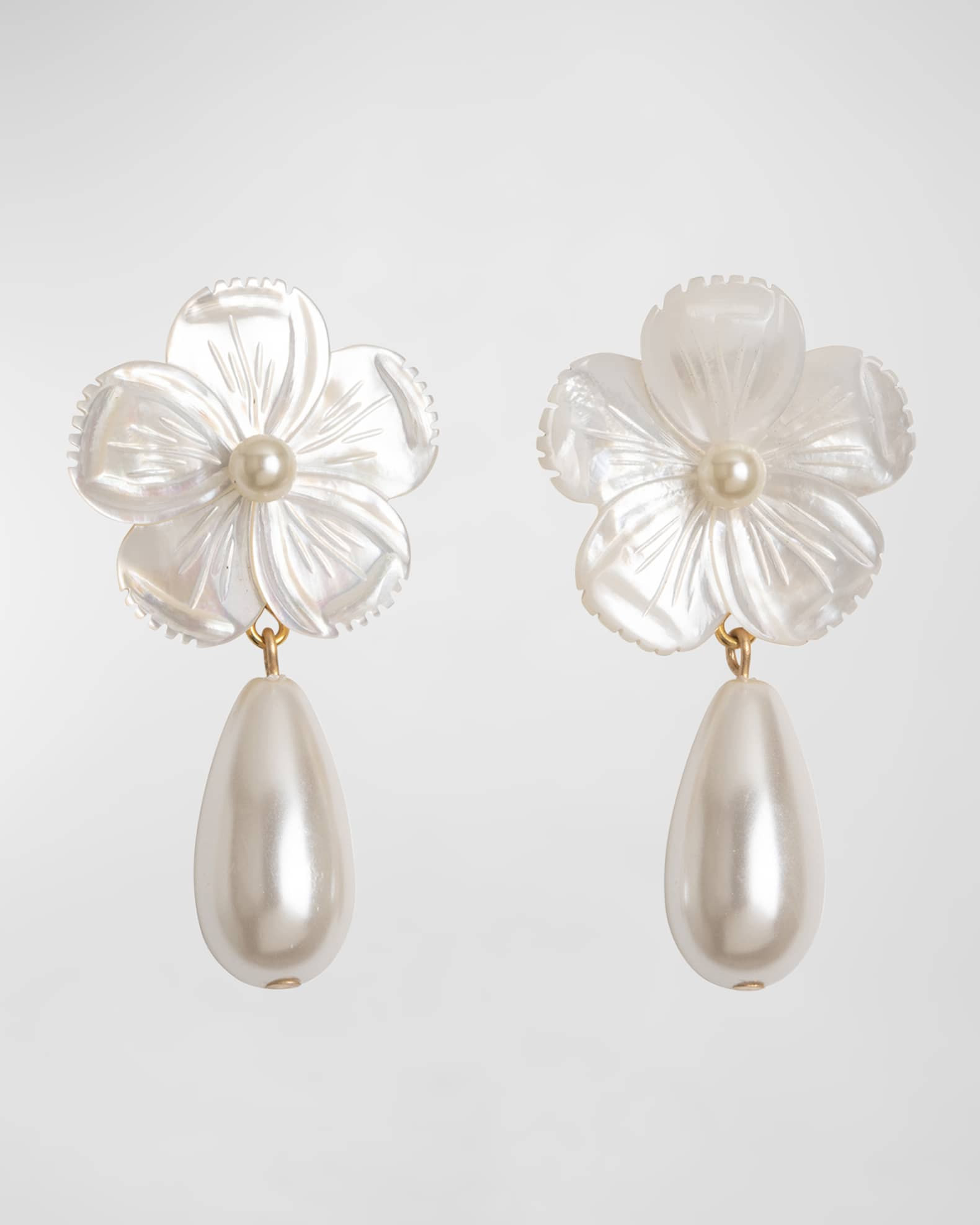 Petronella Pearl Flower Earrings | Neiman Marcus