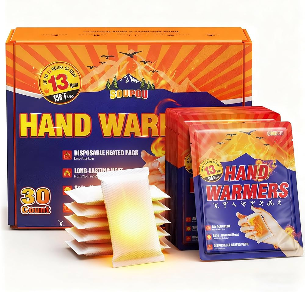 Hand Warmers Disposable 200/150/100/50/30 pcs, Up to 13 Hours of Heat Body Warmers, Air Activated... | Amazon (US)