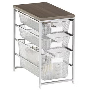 Platinum Cabinet-Sized Elfa Mesh Bath Storage | The Container Store