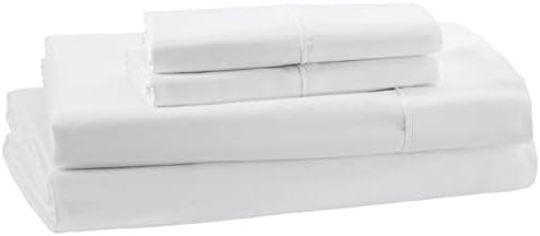 Amazon Aware 100% Organic Cotton 300 Thread Count Sheet Set - White, Full | Amazon (US)