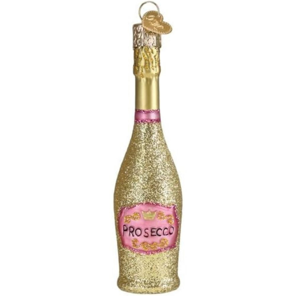 Old World Christmas Blown Glass Ornament for Christmas Tree, Prosecco Bottle with OWC Gift Box | Oriental Trading Company