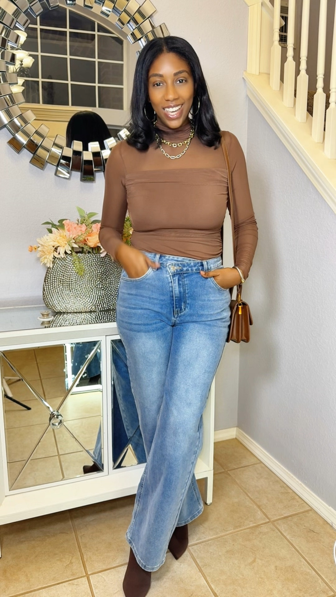 I love brown anything especially for fall! I’m also a gold girly and gold pops so well with brown!! I love this simple look for a night out with the hubby or girls night! 💕

#LTKStyleTip #LTKBeauty #LTKFindsUnder50
