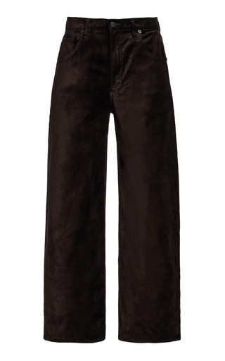 Ayla Stretch-Velvet Mid-Rise Wide-Leg Jeans | Moda Operandi (Global)