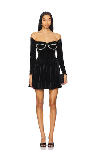 Emlyn Velour Mini Dress in Black | Revolve Clothing (Global)