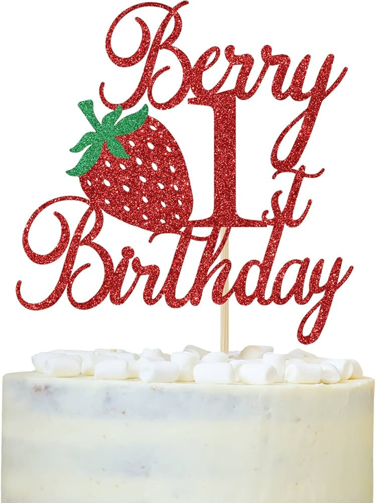 Berry 1st Birthday Cake Topper, Sweet One, My 1st Birthday, Miss Onderful Cake Decor, Glittery St... | Amazon (US)
