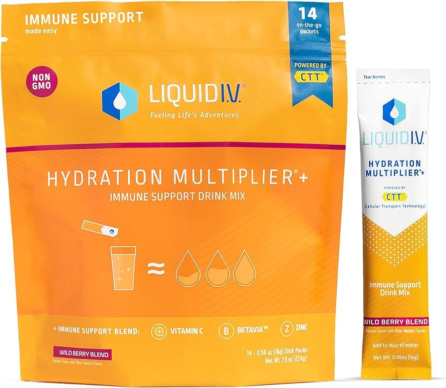 Liquid I.V. Hydration Multiplier + Immune Support - Wild Berry Blend - Hydration Powder Packets |... | Amazon (US)