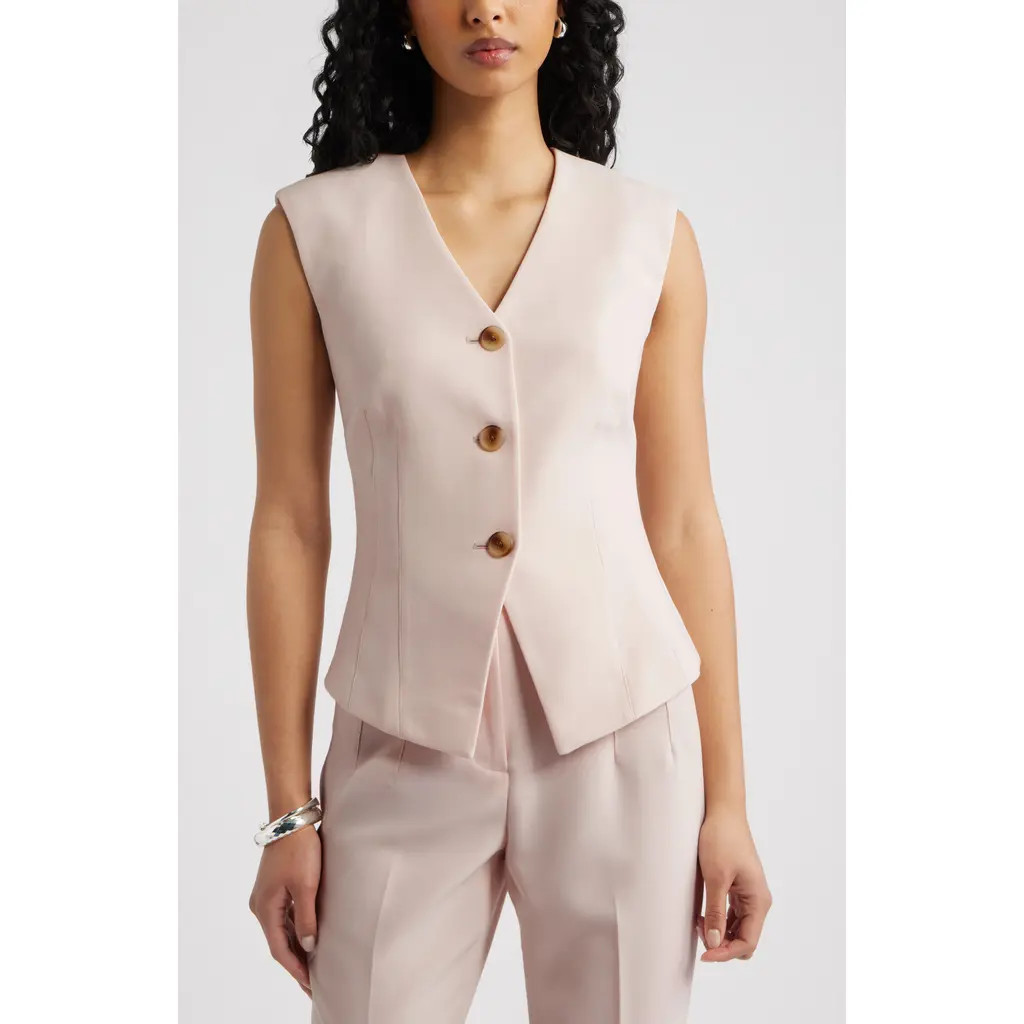 Open Edit The Icon Darted Vest in Pink Peony Bud at Nordstrom, Size X-Small | Nordstrom