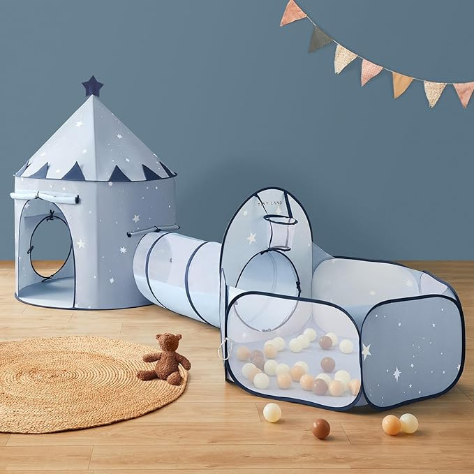 Tiny Land 3-in-1 Baby Tunnel for Toddlers with Ball Pit & Play Tent, Pop Up Crawl Tunnel for Kids... | Amazon (US)