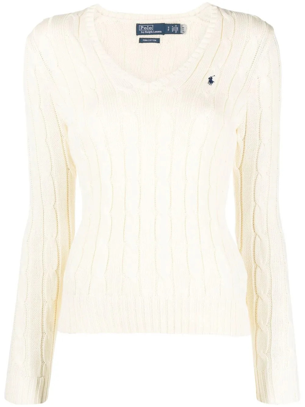 embroidered-logo cable-knit jumper | Farfetch Global