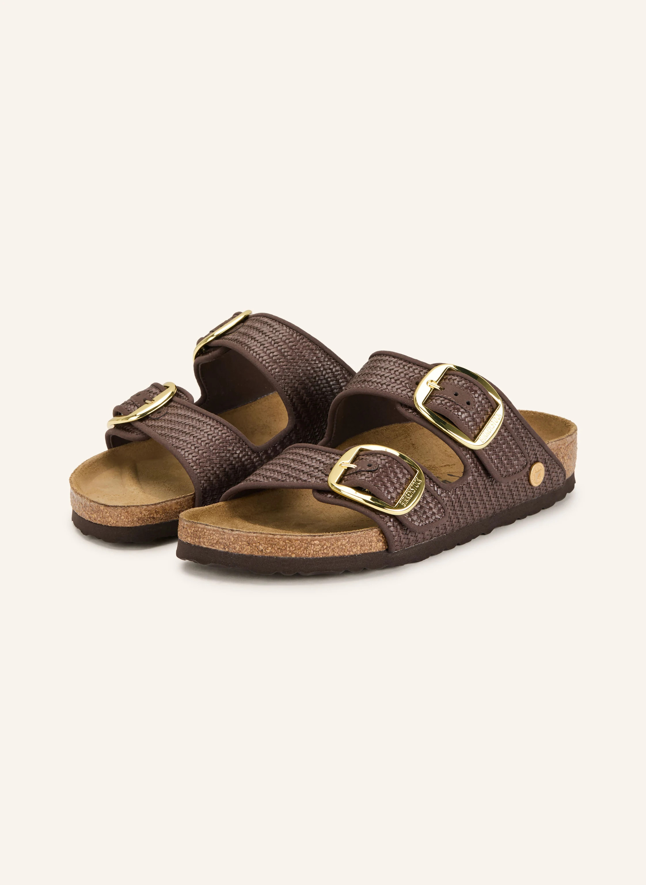 BIRKENSTOCK Pantoletten ARIZONA BIG BUCKLE RAFFIA in braun / dunkelbraun | Breuninger (DACH)