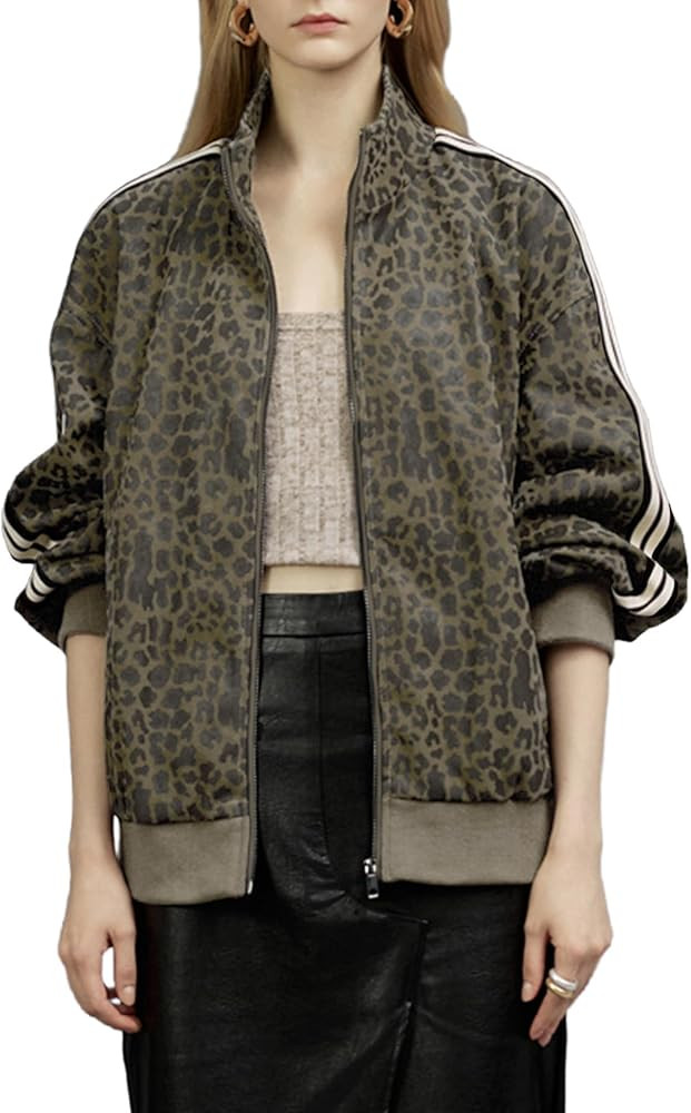 Women Faux Leather Jacket, Oversize PU Motorcycle Coat | Amazon (US)