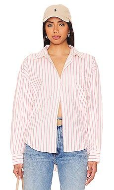 PISTOLA Sloane Oversized Button Down Shirt in Rose Multi Stripe from Revolve.com | Revolve Clothing (Global)
