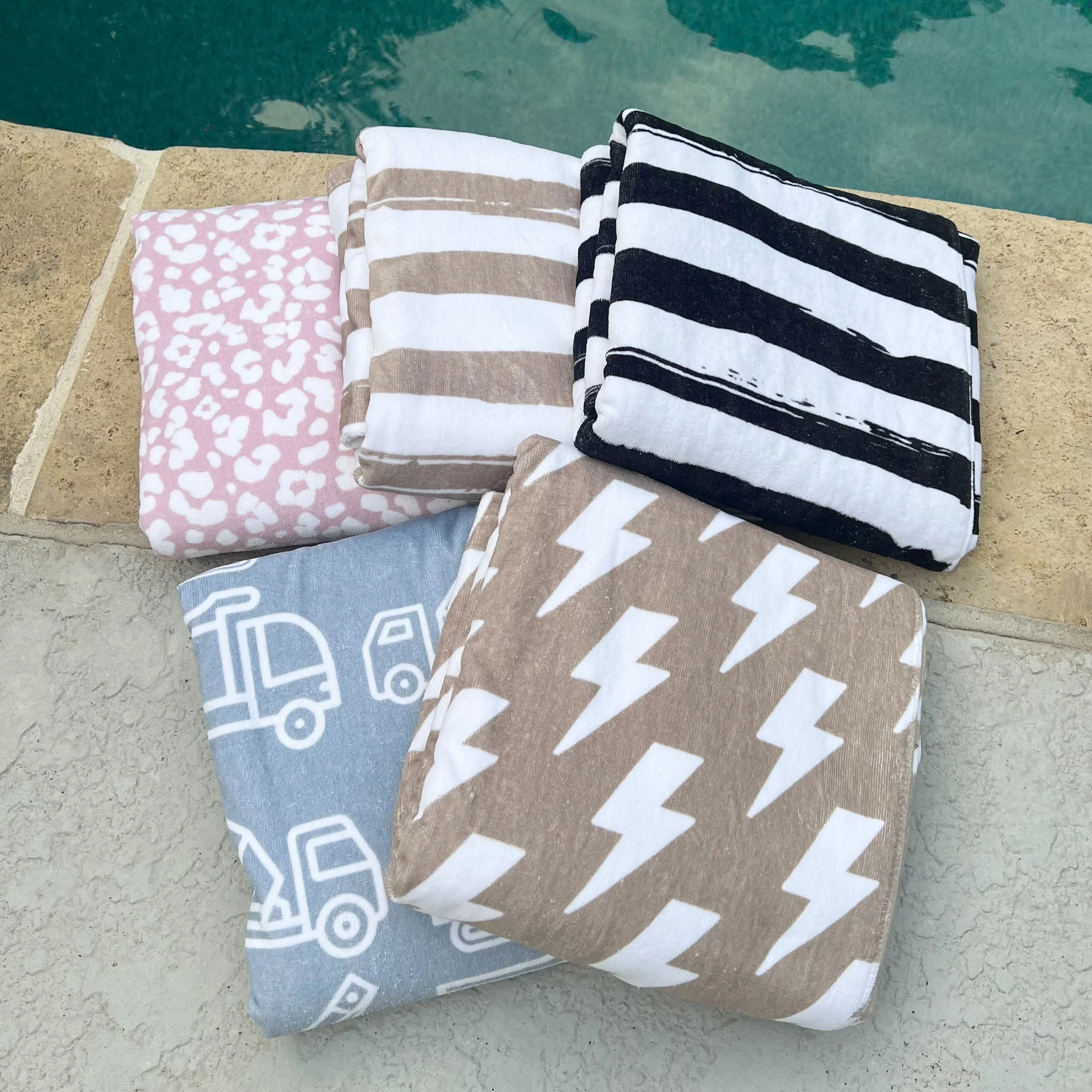 The Kenzie Beach Towel - Brush Stripes | Calla and Friends