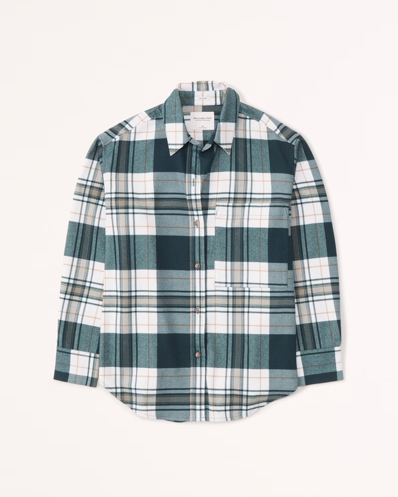 Women's Oversized Flannel Shirt | Women's Tops | Abercrombie.com | Abercrombie & Fitch (US)