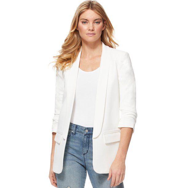 Scoop Scrunch Sleeve Shawl Collar Blazer Women's | Walmart (US)