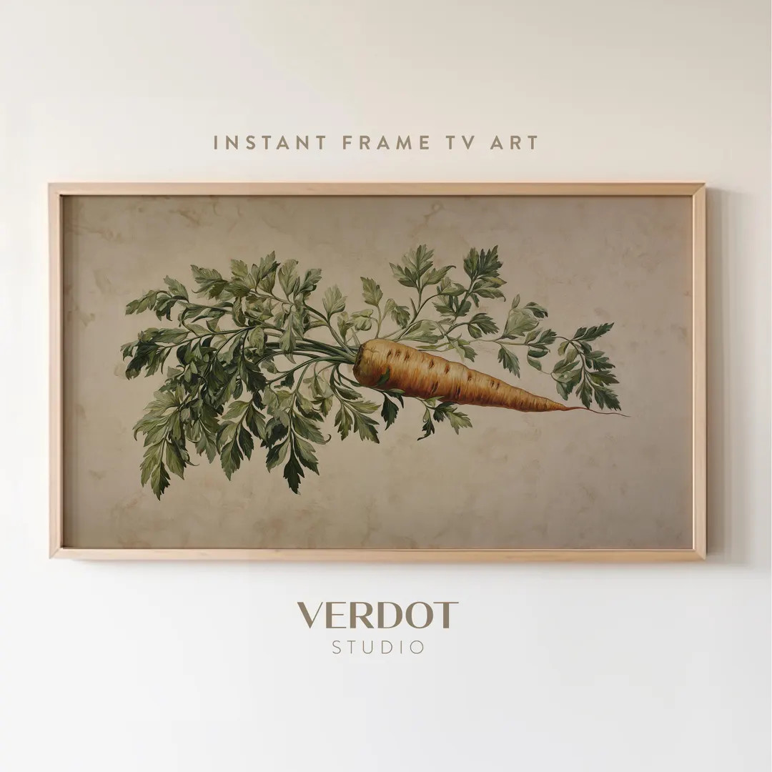 Easter Carrot Frame TV Art: Neutral Spring Screensaver | TV26007 - Etsy | Etsy (US)