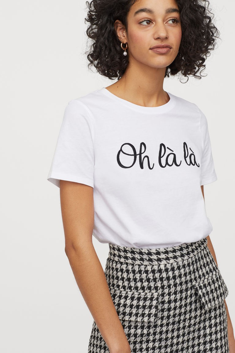 T-shirt in soft jersey with dropped shoulders and round neckline with narrow, ribbed trim. | H&M (US + CA)