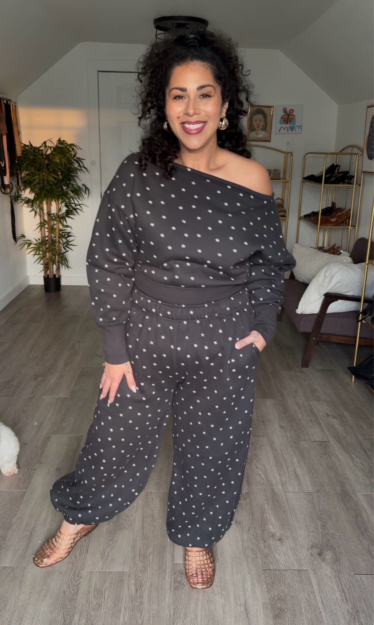 @Target little off the shoulder matching set for the cozy months❤️ This one is so comfy I love the little stars

#LTKgrwm #LTKHome #LTKSeasonal