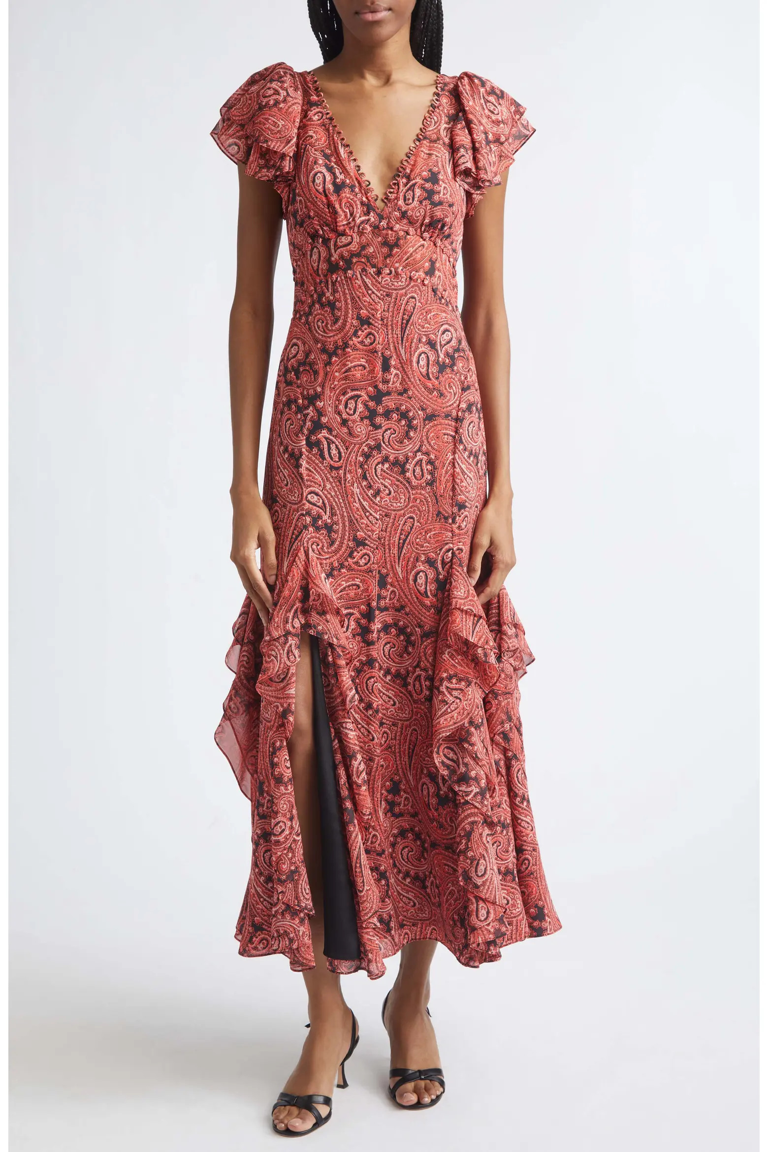 Joplin Hendrix Paisley Ruffle Detail Dress (Women) | Nordstrom | Nordstrom
