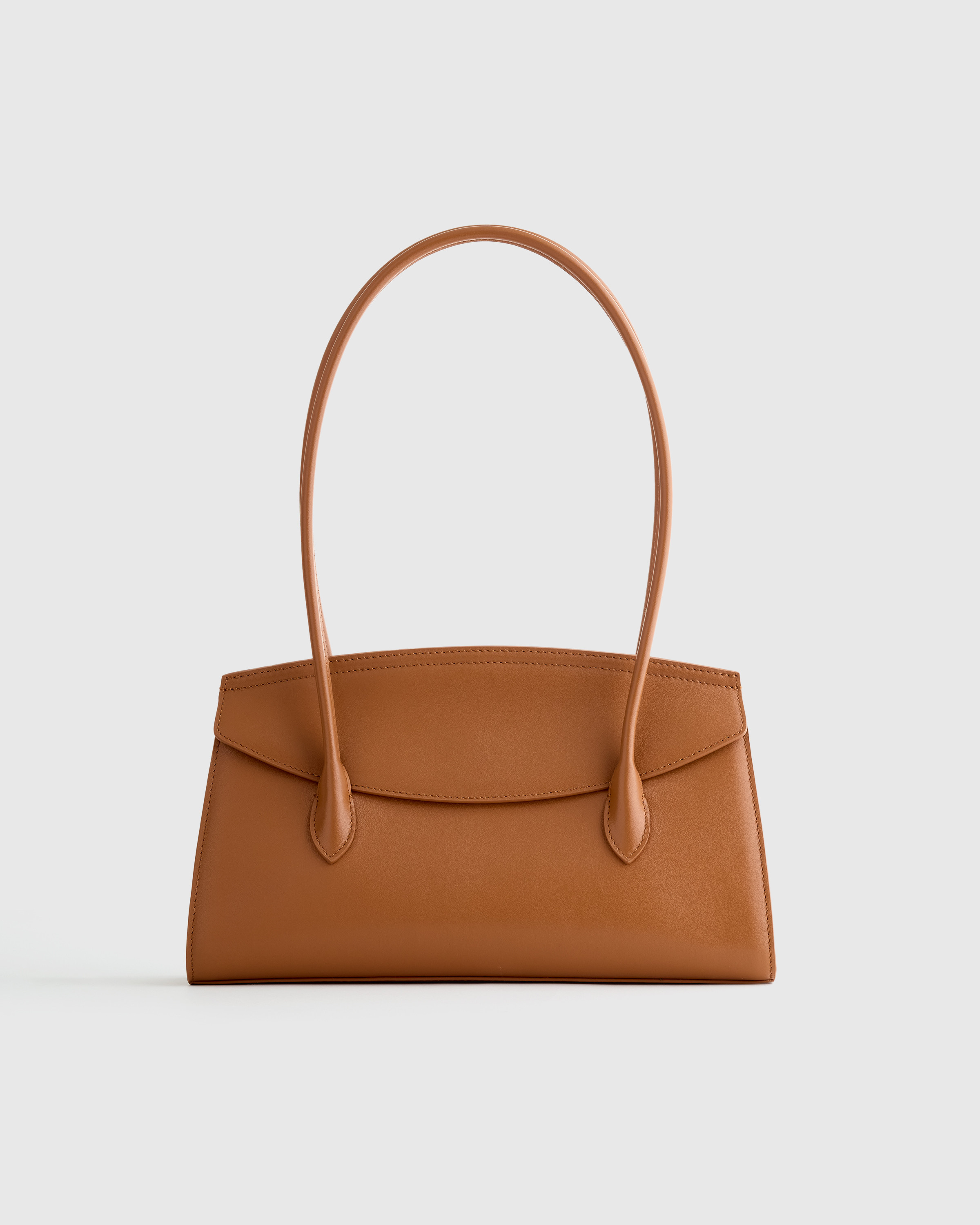 Quince | Women's Italian Leather Double Strap Shoulder Bag in Black | Quince