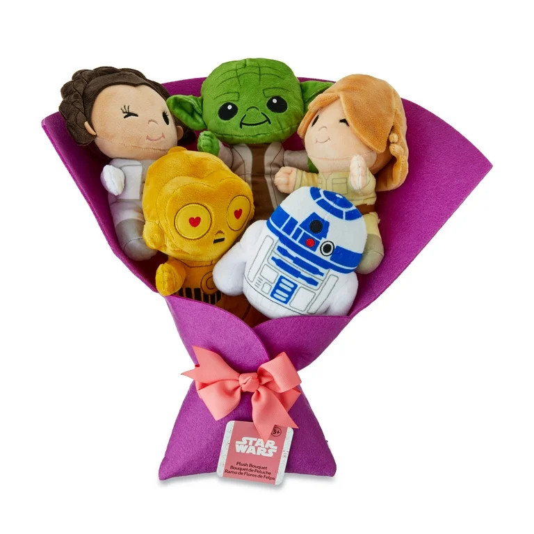 Star Wars™ Large Plush Valentine’s Bouquet with Luke Skywalker, Princess Leia, Yoda, C-3PO, R... | Walmart (US)