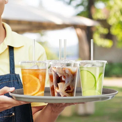 100 Pack - 16 Oz Clear Plastic Cups With Lids And Straws, Sturdy & Food Safe Iced Coffee Cups With Lids, Disposable Plastic Smoothie Cups For Cold Dri | Wayfair North America