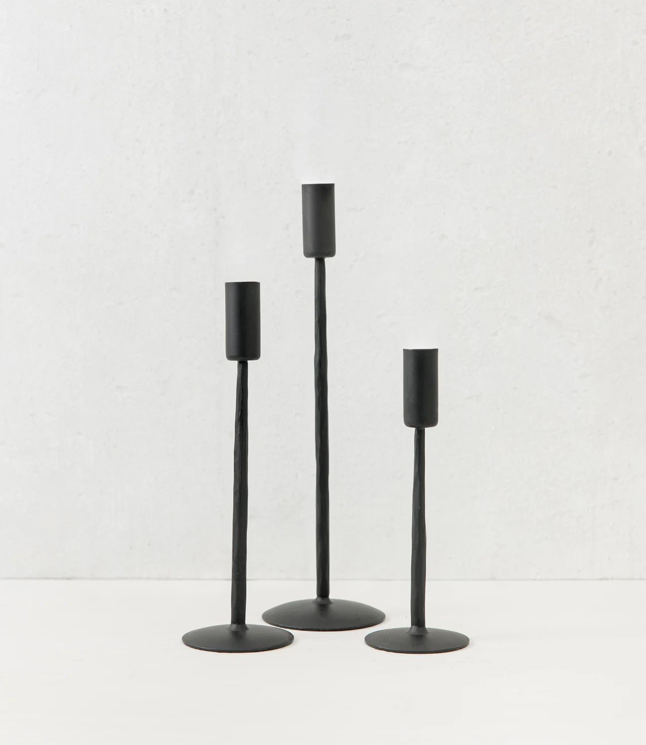 Black Iron Candlesticks - Set of 3 | Eco Chic Home