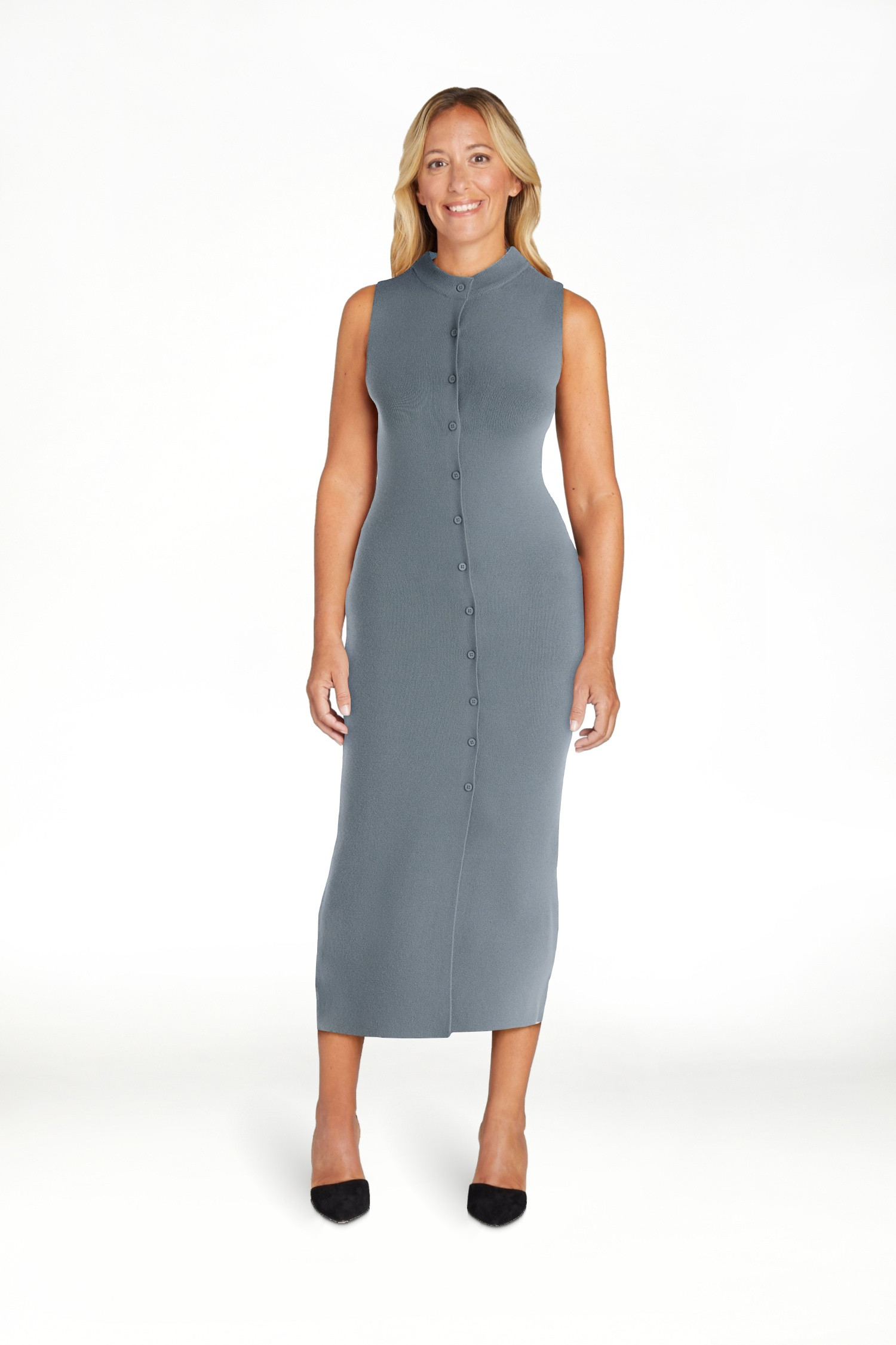 Scoop Women's and Women’s Plus Button Front Midi Sweater Dress, Sizes XS-4X | Walmart (US)