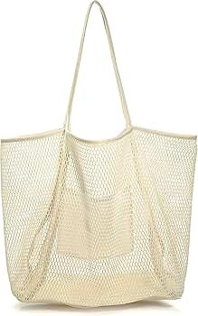 HOXIS Mesh Beach Tote Womens Shoulder Handbag | Amazon (US)