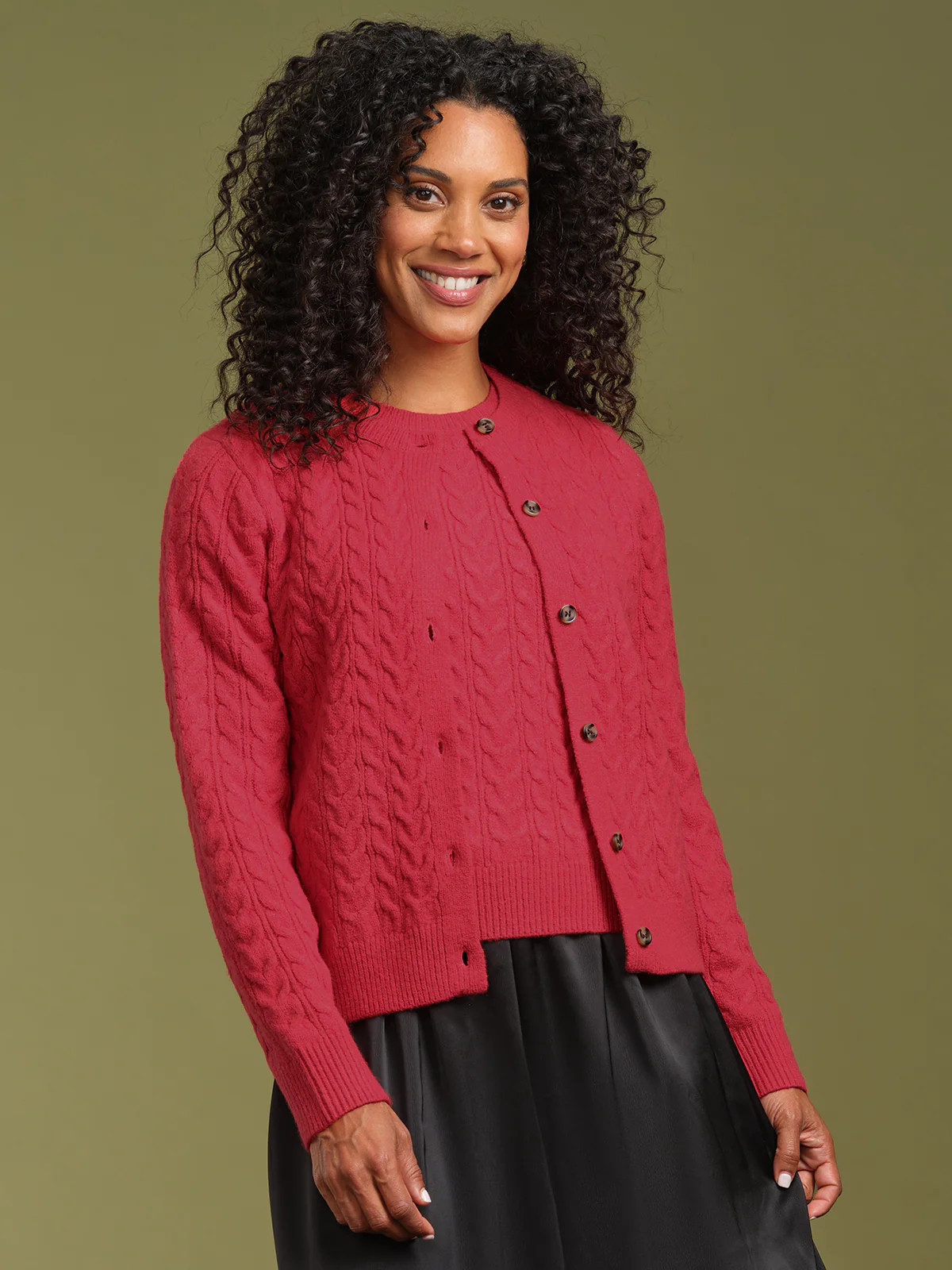 89th & Madison Cable Knit Crewneck Cardigan | 89th + Madison