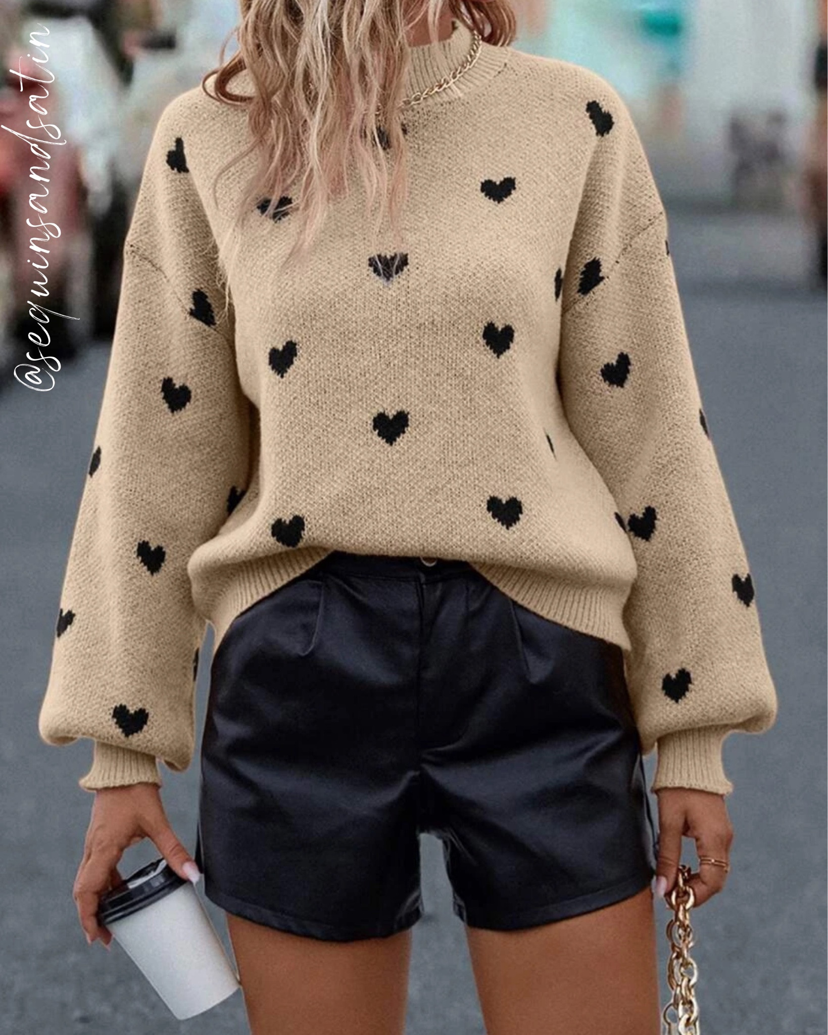 Valentine’s Day sweater, Shein fashion, Shein sweater, hearty sweater, Shein winter
