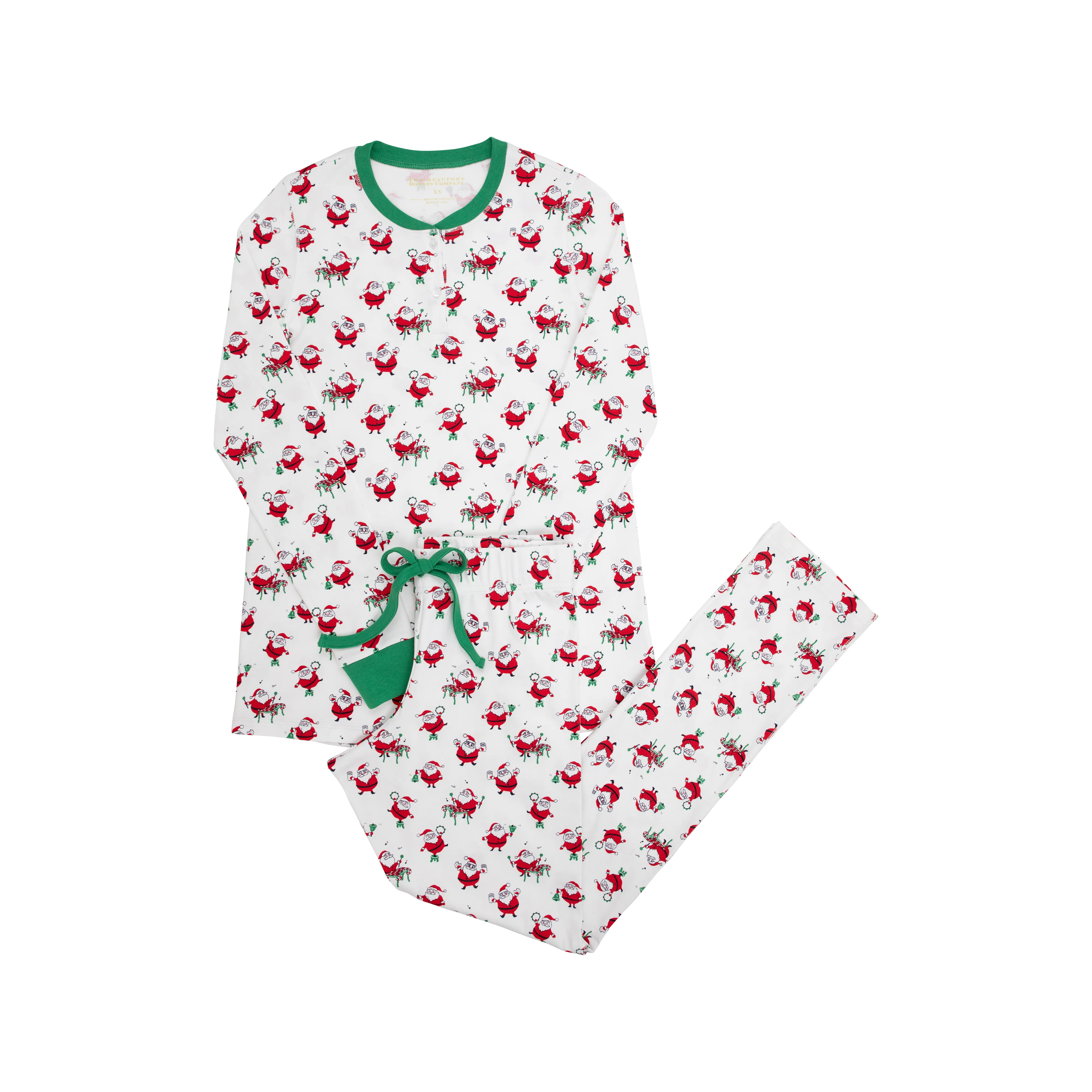 Pimberton Pinot PJ Set (Women's) - Santa's Sing Along with Kiawah Kelly Green | The Beaufort Bonnet Company