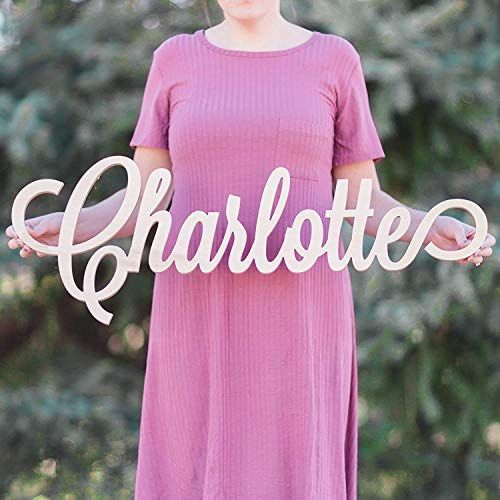 Custom Personalized Wooden Name Sign 12-55" WIDE - CHARLOTTE Font Letters Baby Name Plaque PAINTE... | Amazon (US)