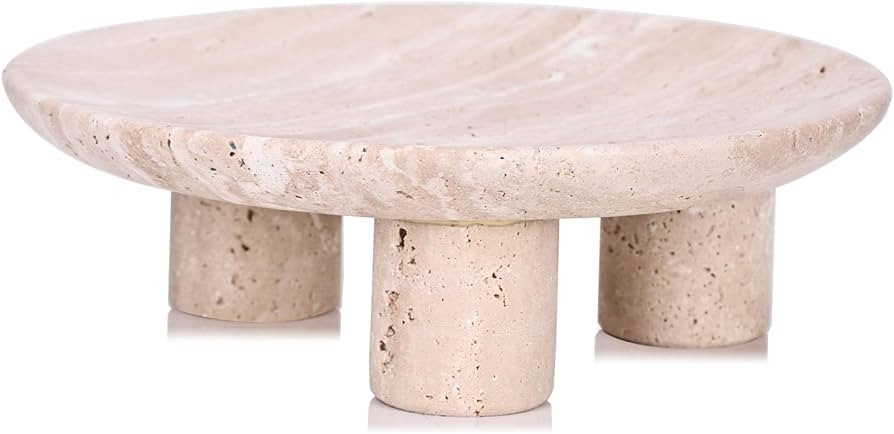 Natural Travertine Bowl with Stone Fruit Display Perfect Faux Marble Decorative Bowl for Kitchen ... | Amazon (US)