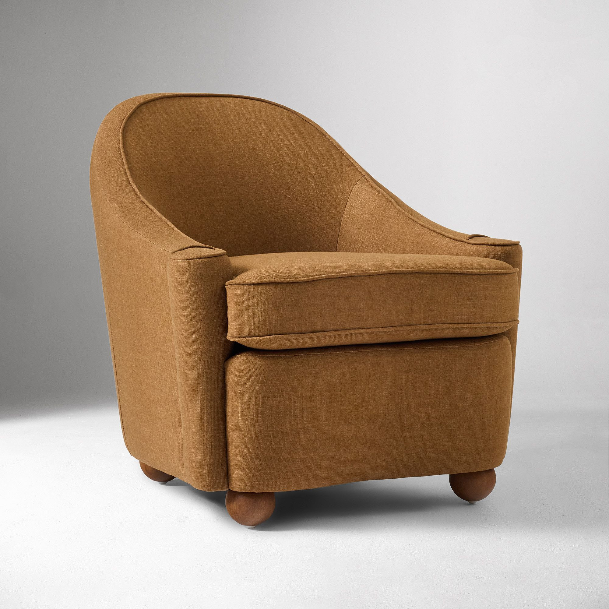 Pierce & Ward Slipper Chair Poly Relaxed Weave Chestnut Nutmeg | West Elm (US)