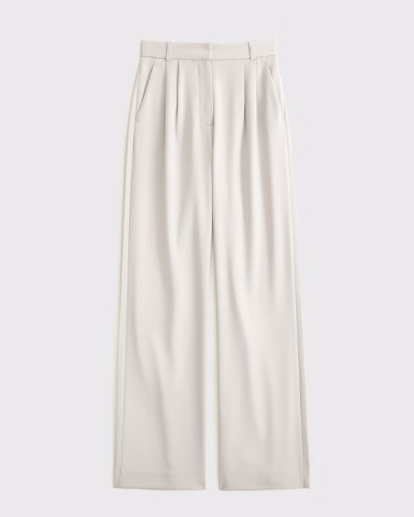 Women's A&F Sloane Tailored Wide Leg Pant | Women's New Arrivals | Abercrombie.com | Abercrombie & Fitch (US)