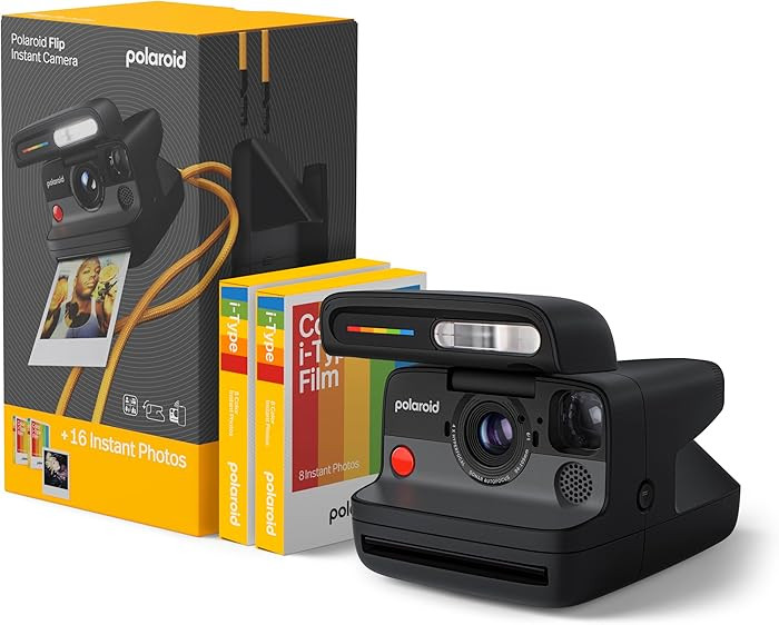 Polaroid Flip Instant Camera + Color Film Bundle (16 Photos Included) - Black (6565) - Hyperfocal... | Amazon (US)