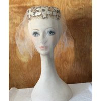 Vintage Bridal Hat With Veil 1950S 1960S Styled For You Exclusively By Francine Sequins Beads Vintage Bride Wedding | Etsy (US)