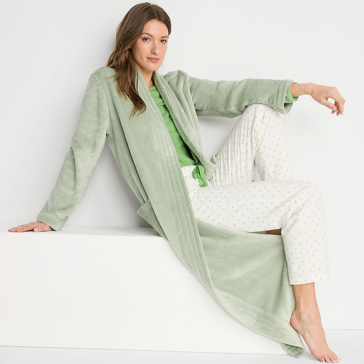 Women's Cozy Plush Long Wrap Robe | Lands' End (US)