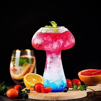 DOITOOL Cocktail Glass Creative Mushroom Shaped Cocktail Glass Glass Goblet Drink Cup for Wine Ch... | Amazon (US)