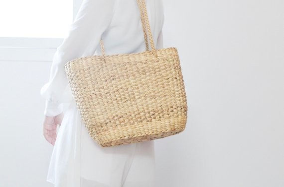 Straw Beach bag • straw tote • straw purse • straw Shoulder bag • knitted straw to weave | Etsy (US)