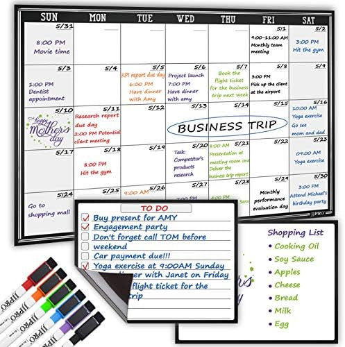 Large Magnetic Dry Erase Whiteboard Monthly Planner for Fridge - One Large Monthly Calendar and T... | Amazon (US)