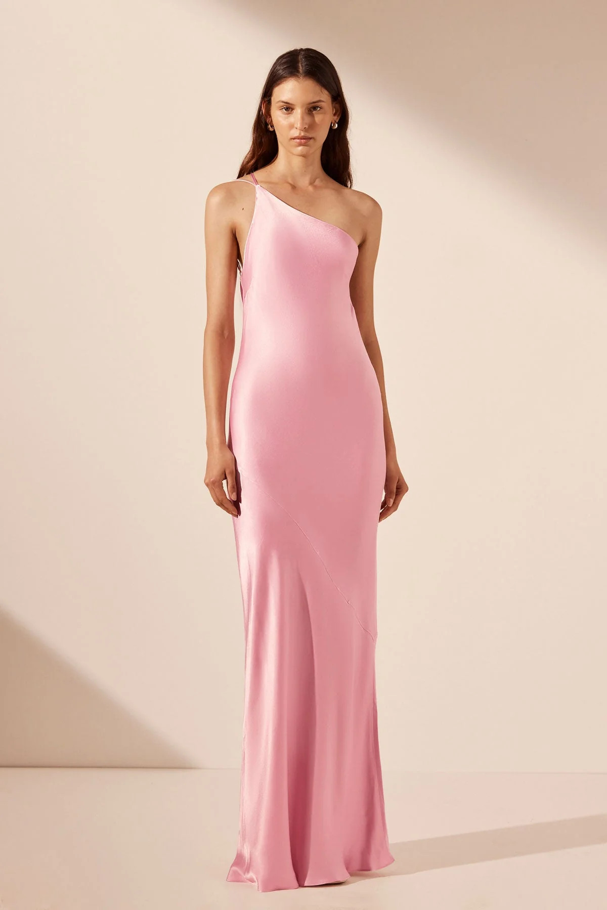 La Lune One Shoulder Cowl Back Maxi Dress | Peony | Dresses | Shona Joy | Shona Joy