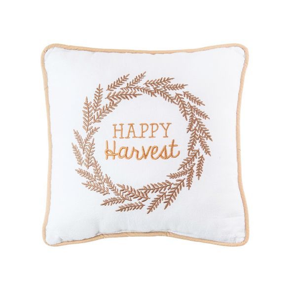 C&F Home 10" x 10" Happy Harvest Embroidered Fall Throw Pillow | Target