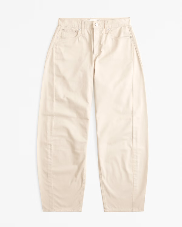 Women's Curve Love Mid Rise Barrel Pant | Women's Bottoms | Abercrombie.com | Abercrombie & Fitch (US)