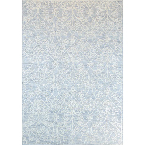 Larrison Floral Hand Tufted Wool Area Rug in Light Blue | Wayfair North America