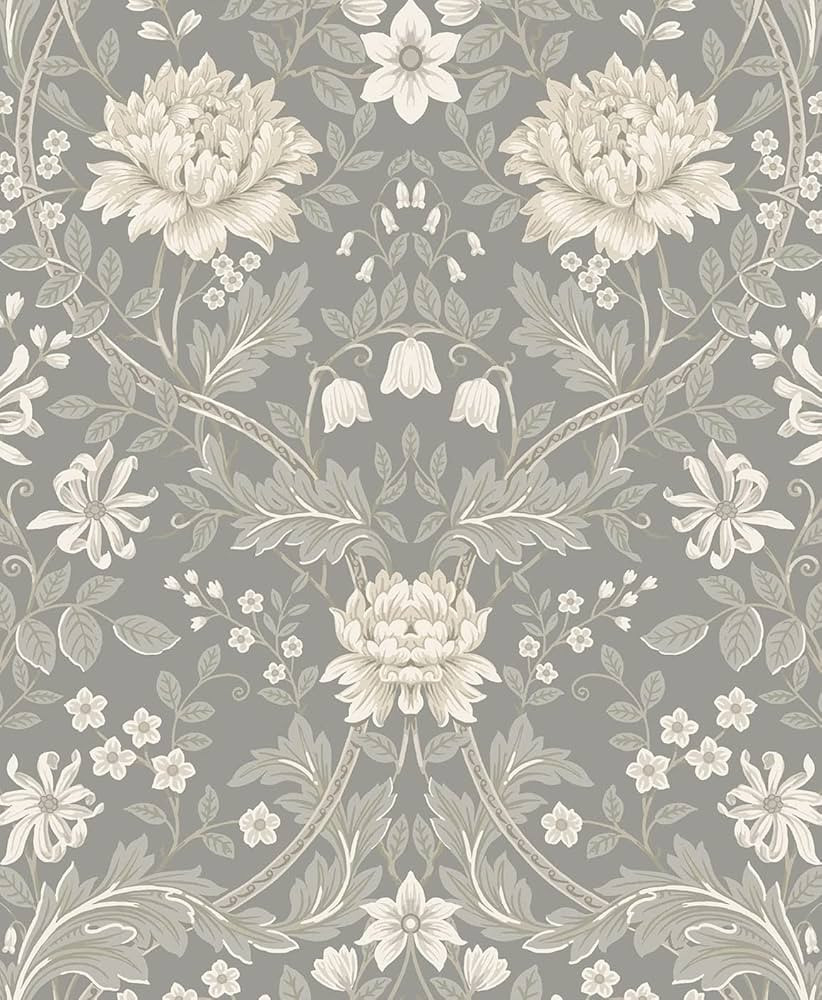 NextWall Honeysuckle Trail Floral Peel and Stick Wallpaper (Daydream Grey) | Amazon (US)