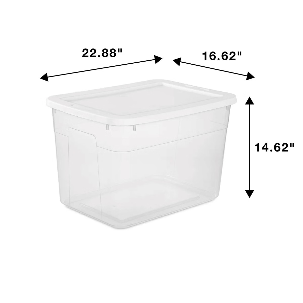 70qt Clear Storage Box with White Lid - Room Essentials™: Plastic Stackable Bin with Snap Closu... | Target