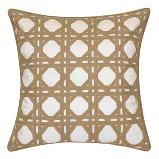 Edie@Home Indoor and Outdoor Rattan Geometric 20 in. x 20 in. Decorative Pillow HMD09327705898 - ... | The Home Depot